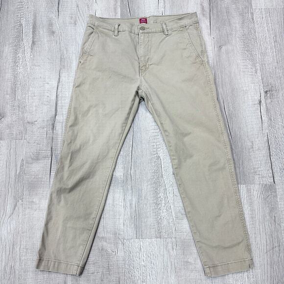 Levis XX Chino Standard Taper Khaki Tan Mens 34x30 Casual Beige Pants - Picture 2 of 11